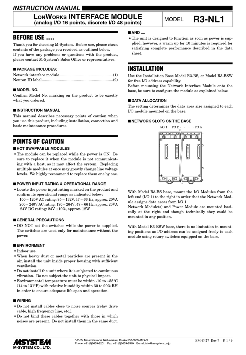 M-system R3-NL1 User manual M-system R3-NL1 User manual