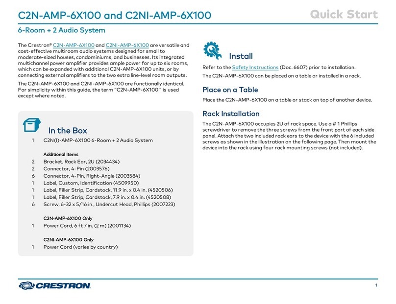 Crestron C2N-AMP-6X100 quick start