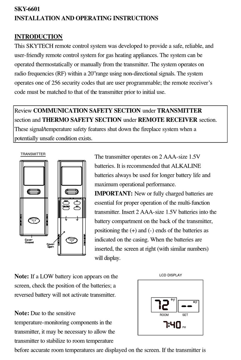 Skytech SKY-6601 Installation and operating instructions