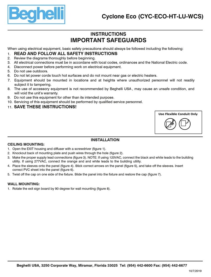 Beghelli Cyclone Eco instructions