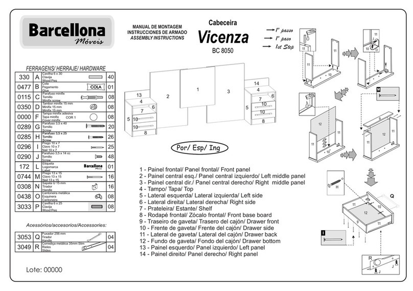 Barcellona Vicenza BC 8050 Assembly instructions