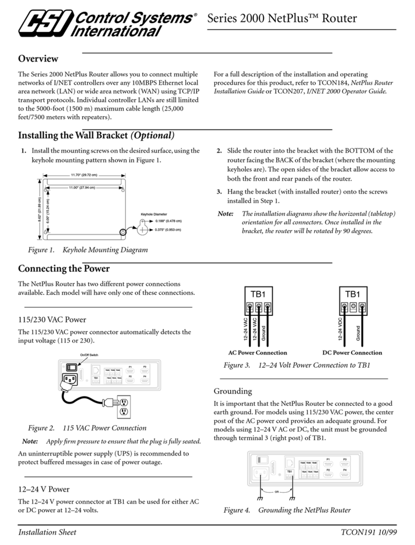CSI NetPlus 2000 Series Installation sheet