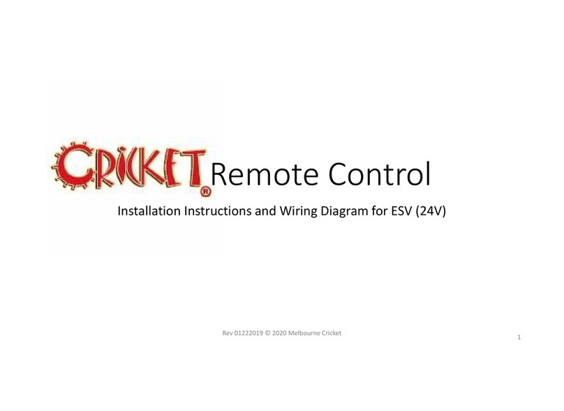 Cricket ESV Installation Instructions and Wiring Diagram Cricket ESV Installation Instructions and Wiring Diagram