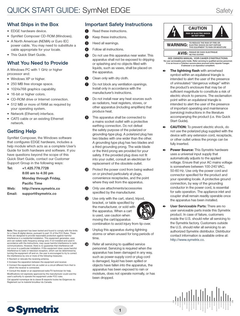 Symetrix SymNet EDGE quick start guide