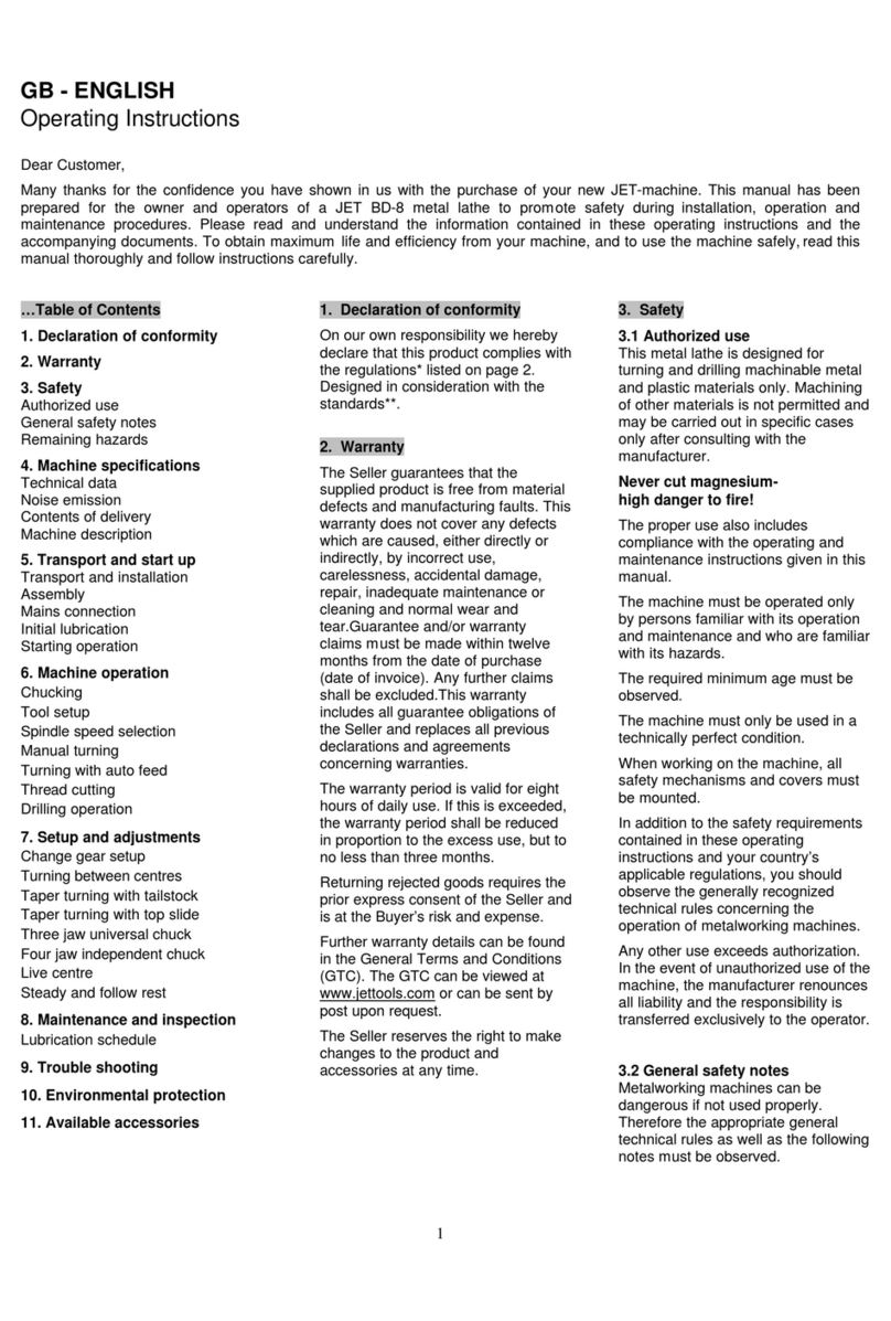 Jet BD-8 User manual