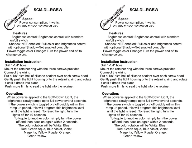 Shadow-Caster SCM-DL-RGBW User manual Shadow-Caster SCM-DL-RGBW User manual