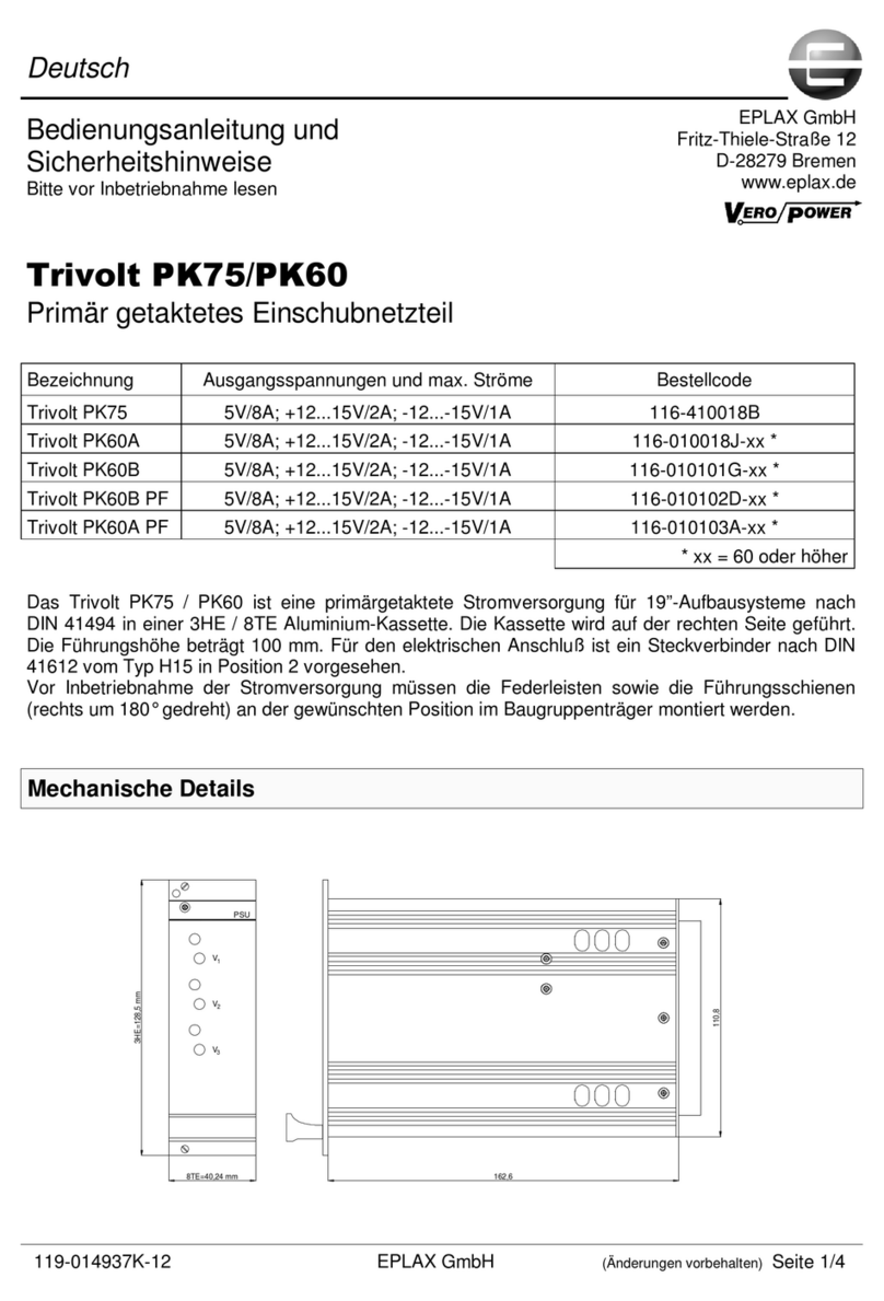 EPLAX Vero Power Trivolt PK60 Series Operating and safety instructions