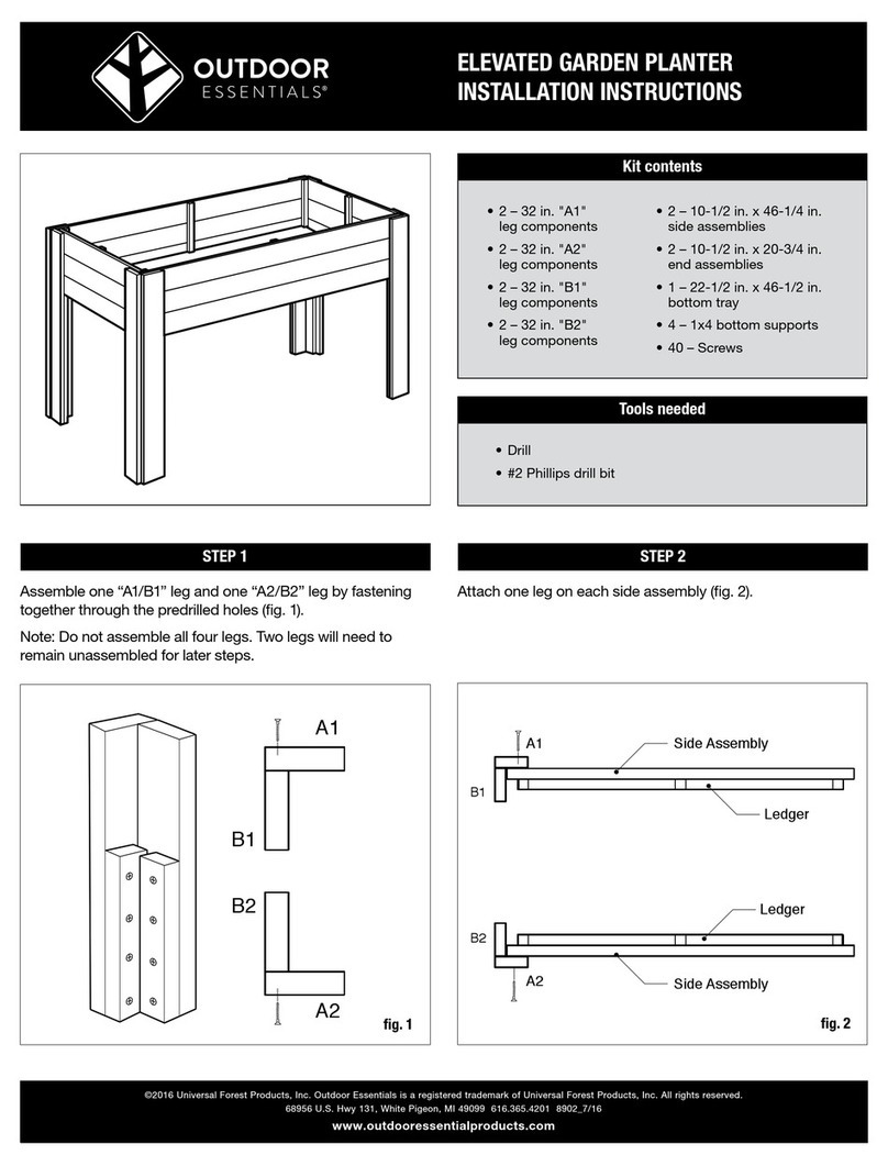 Outdoor Essentials ELEVATED GARDEN PLANTER installation instructions