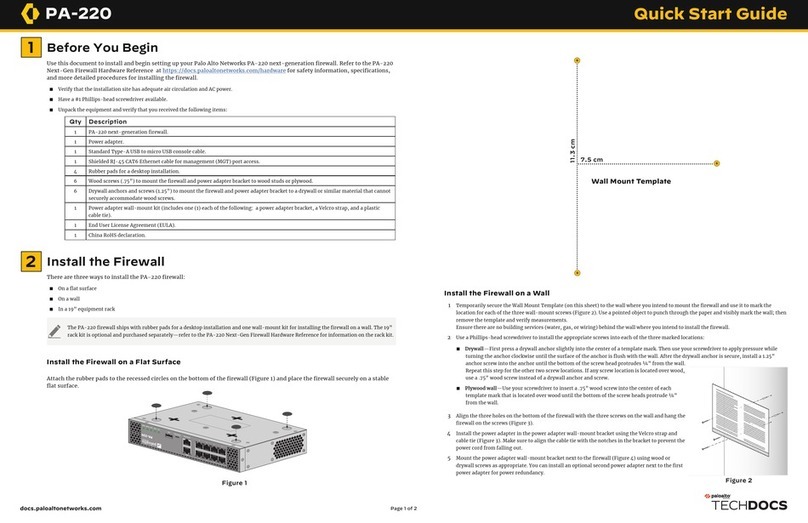 PaloAlto Networks PA-220 Staff Quick Start Guide