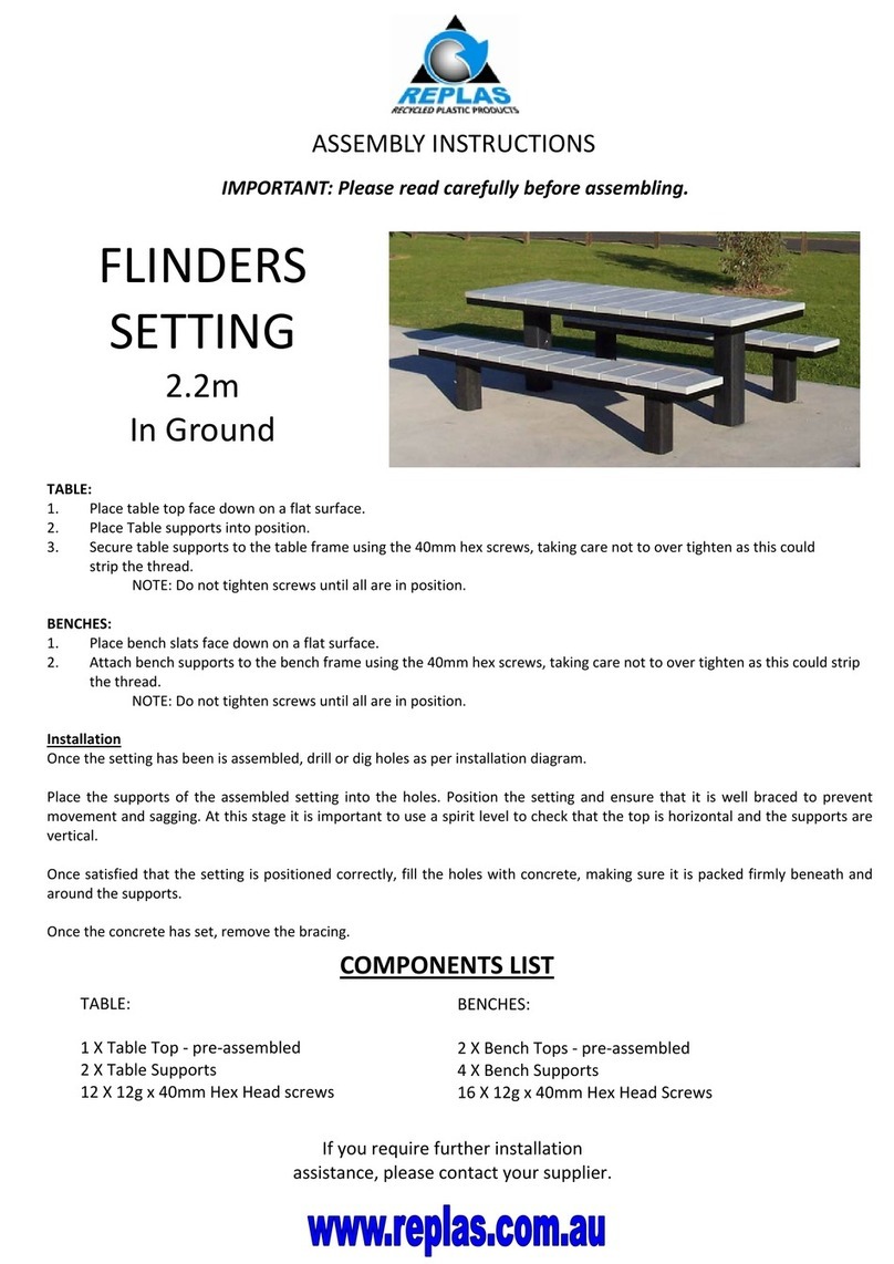 Replas FLINDERS SETTING Assembly instructions Replas FLINDERS SETTING Assembly instructions