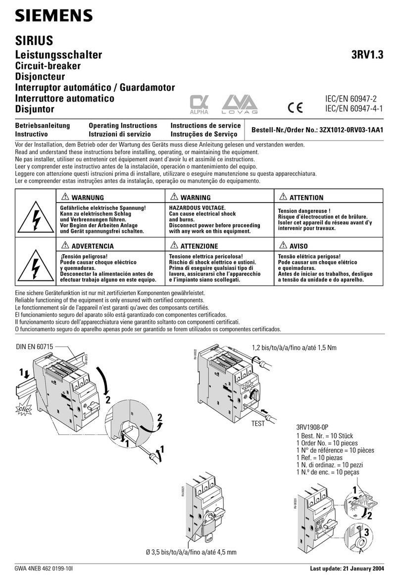 Siemens SIRIUS 3RV1 3 Series User manual