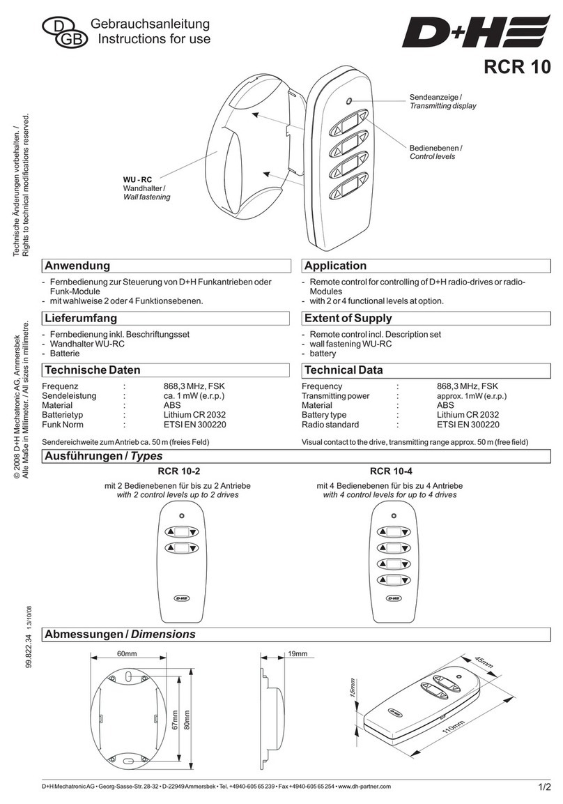 D+H RCR 10 Series Instructions for use