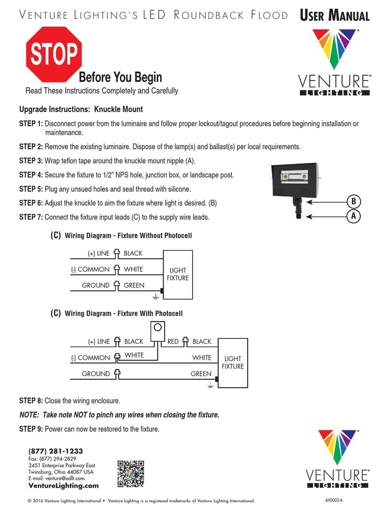 Venture Lighting LED ROUNDBACK  FLOOD user manual