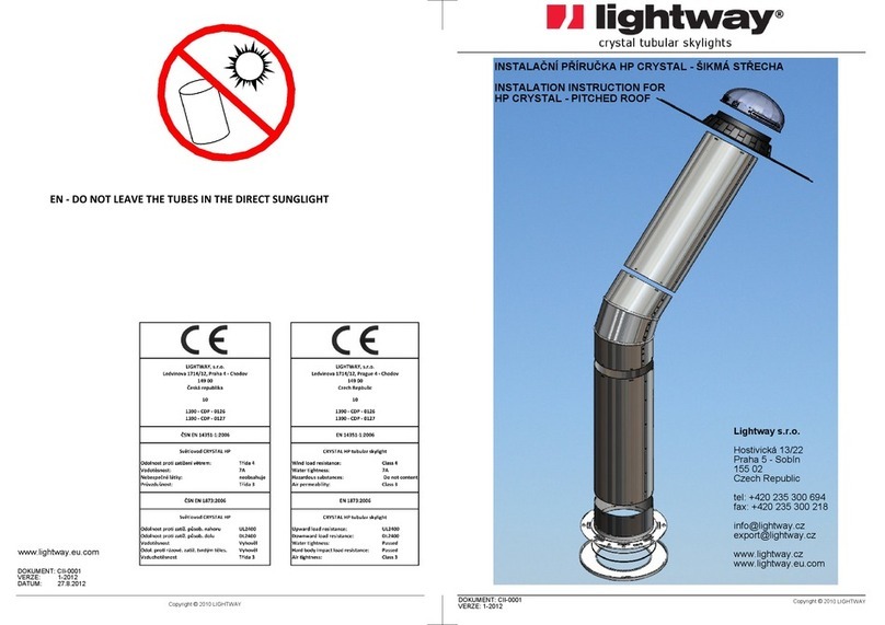Lightway HP CRYSTAL Series Installation instruction Lightway HP CRYSTAL Series Installation instruction