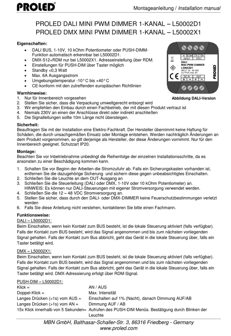 PROLED L50002X1 installation manual