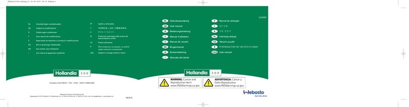 Webasto HOLLANDIA 300 CLASSIC user manual