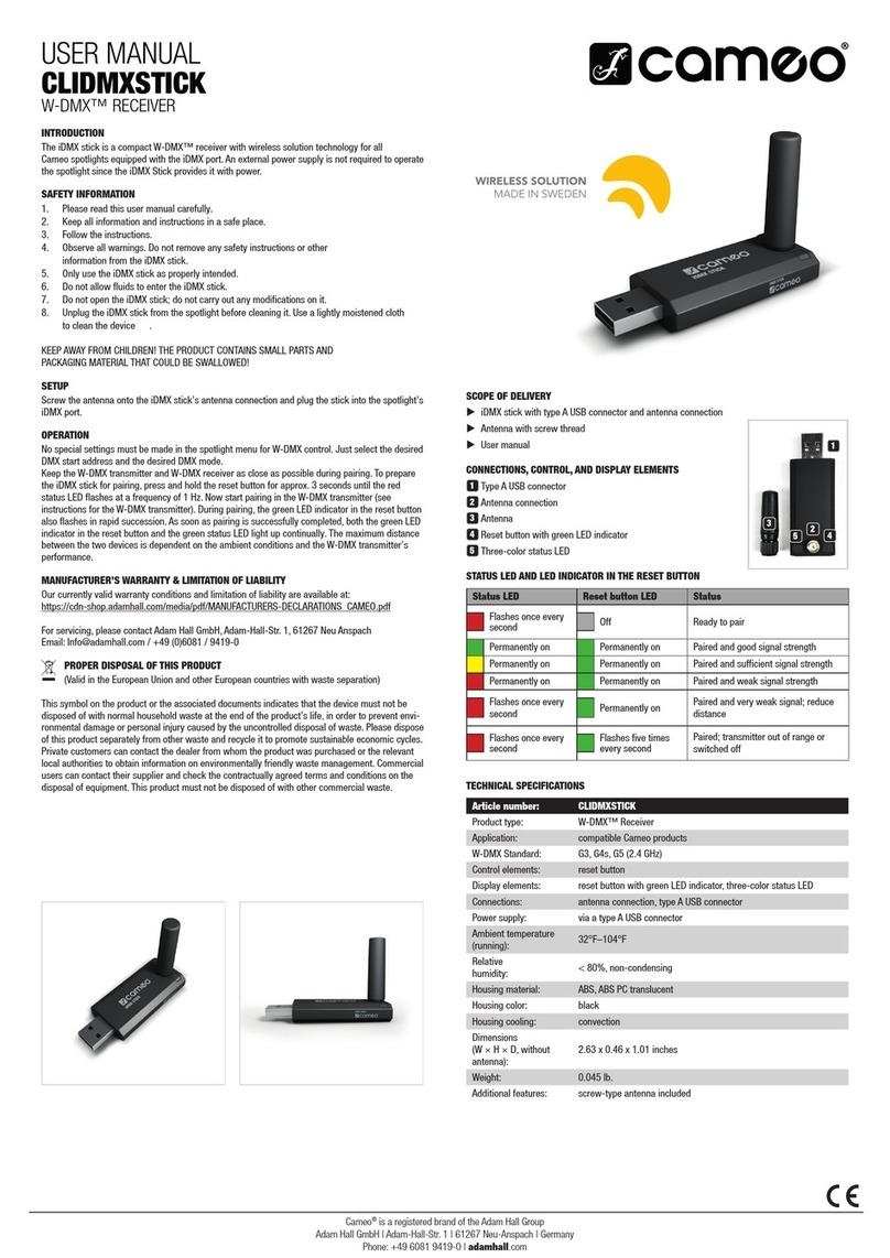 Cameo W-DMX iDMX user manual