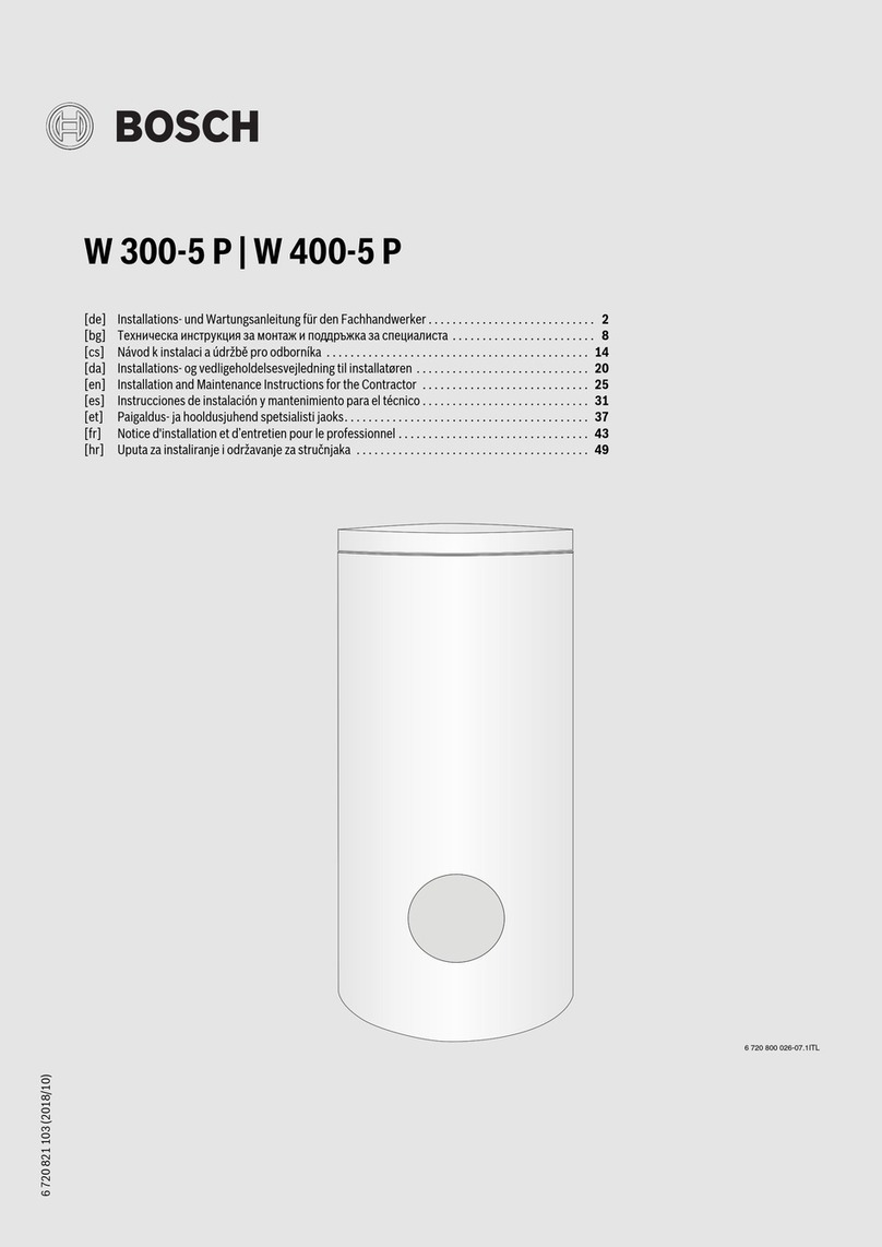 Bosch W 300-5 P Series Installation and maintenance instructions for the contractor