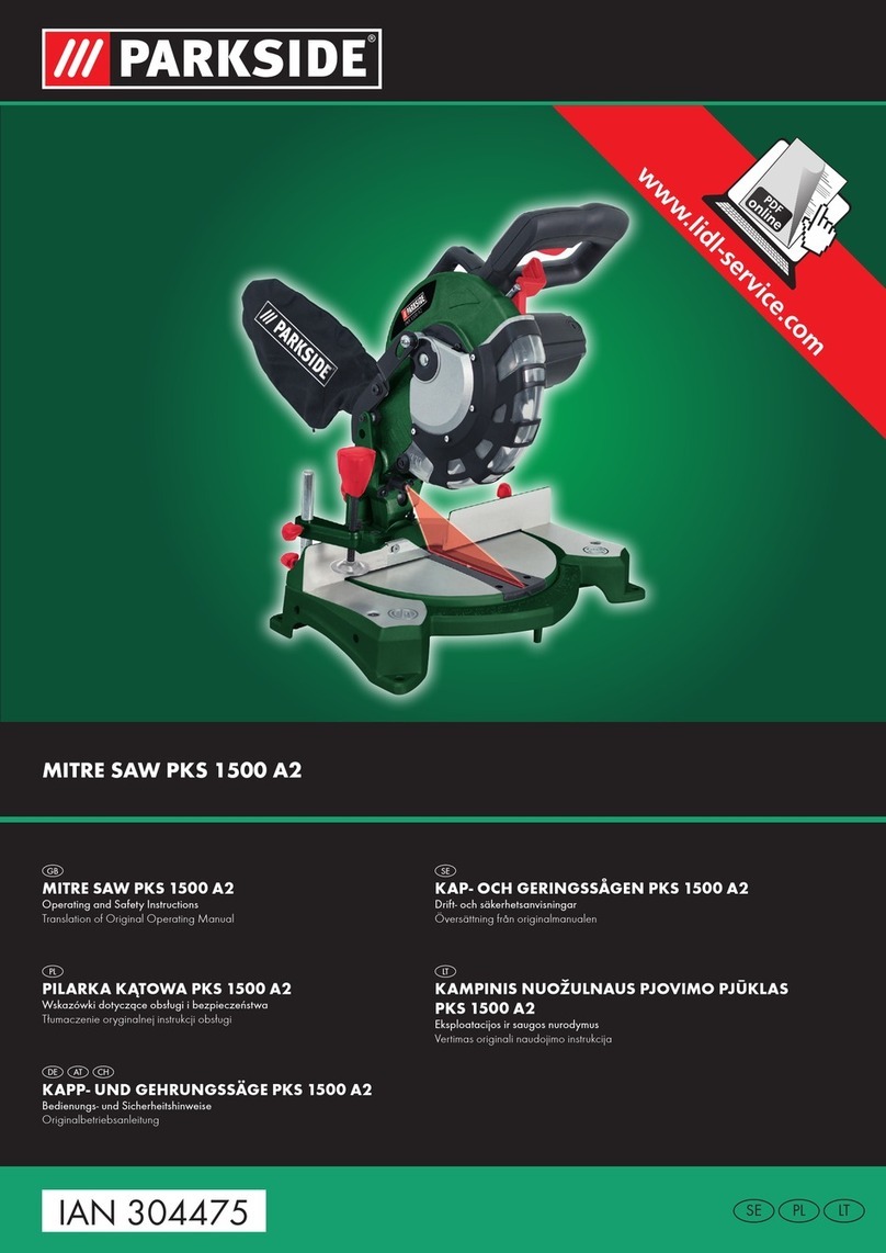 Parkside PKS 1500 A2 Operating and safety instructions