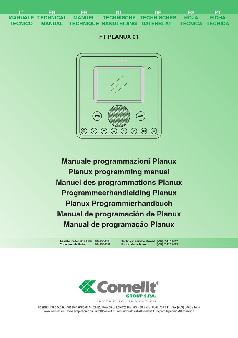 Comelit FT PLANUX 01 Technical manual