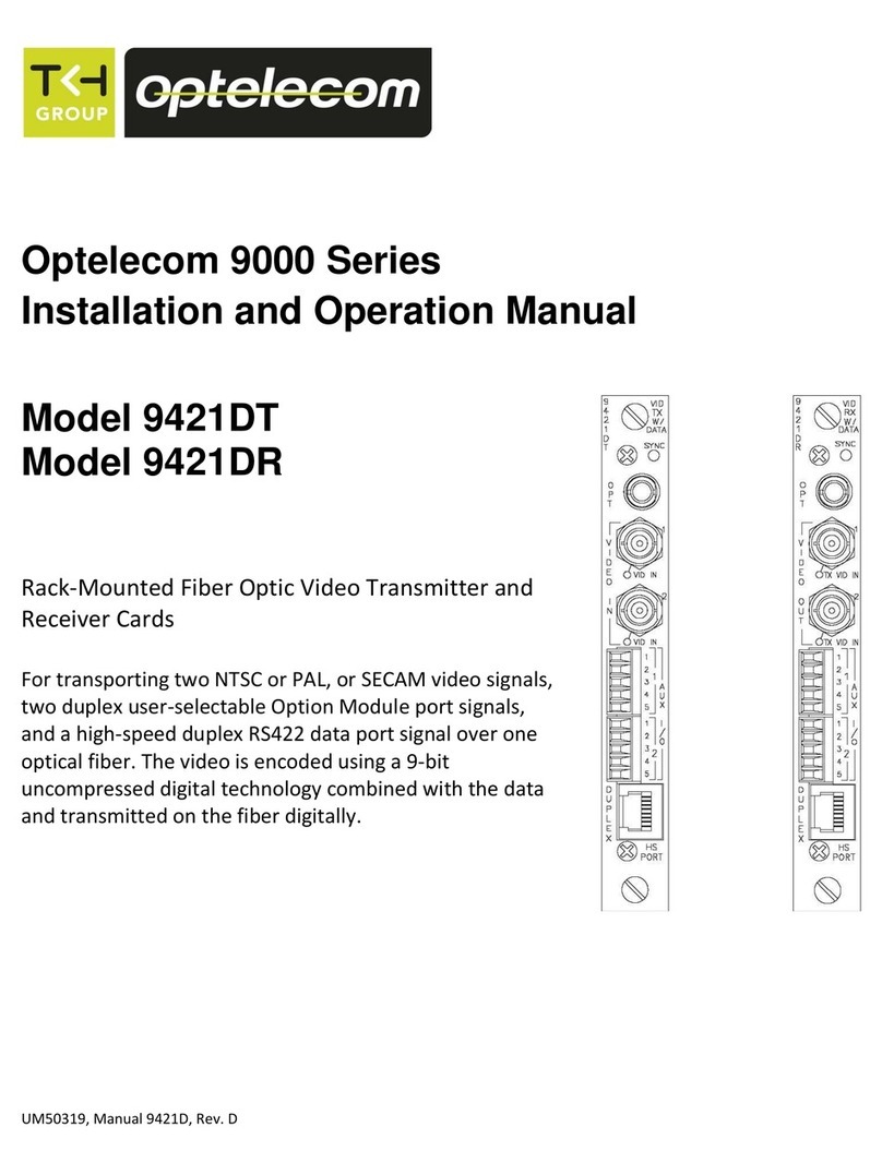 TKH Optelecom 9000 Series Installation and operation manual
