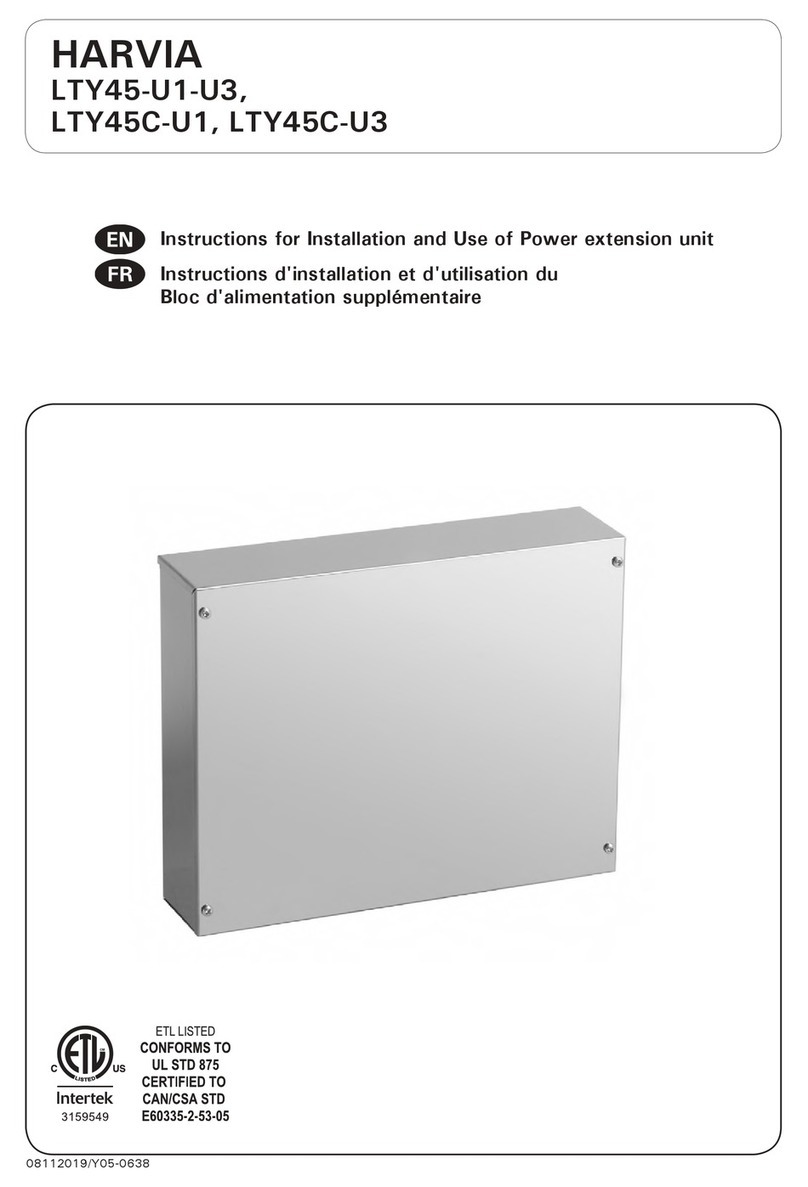 Harvia LTY45-U1 Instructions for installation and use Harvia LTY45-U1 Instructions for installation and use