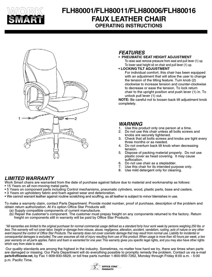 Office Star Products WORK SMART FLH80001 operating instructions