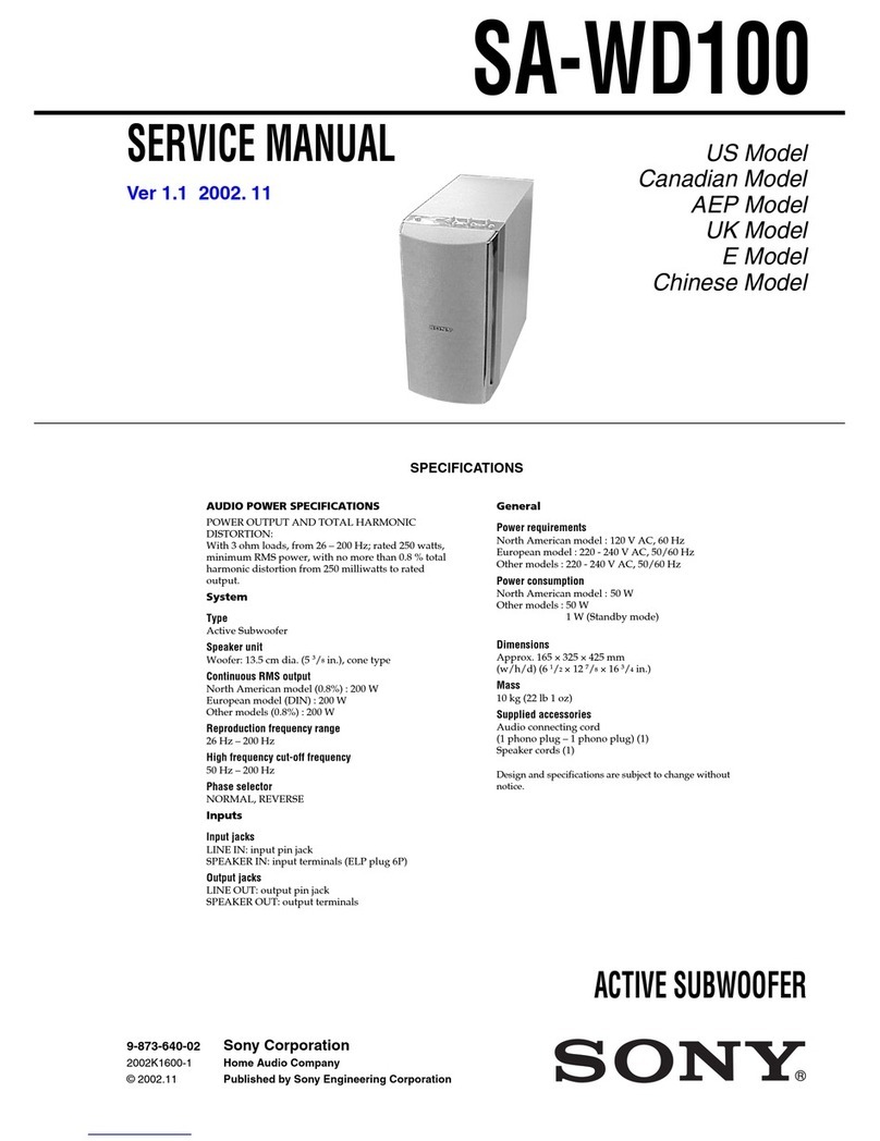 Sony SA-WD100 User manual Sony SA-WD100 User manual