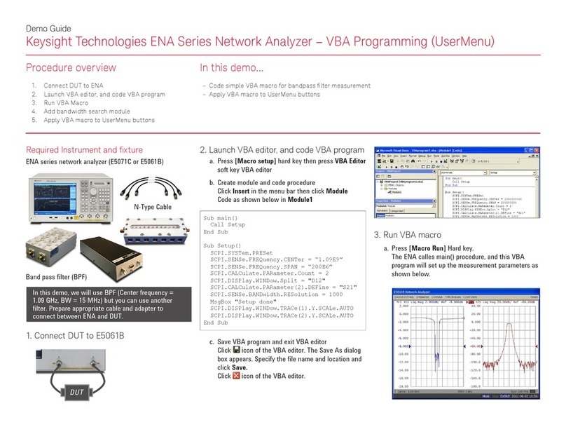 Keysight Technologies ENA Series User manual Keysight Technologies ENA Series User manual