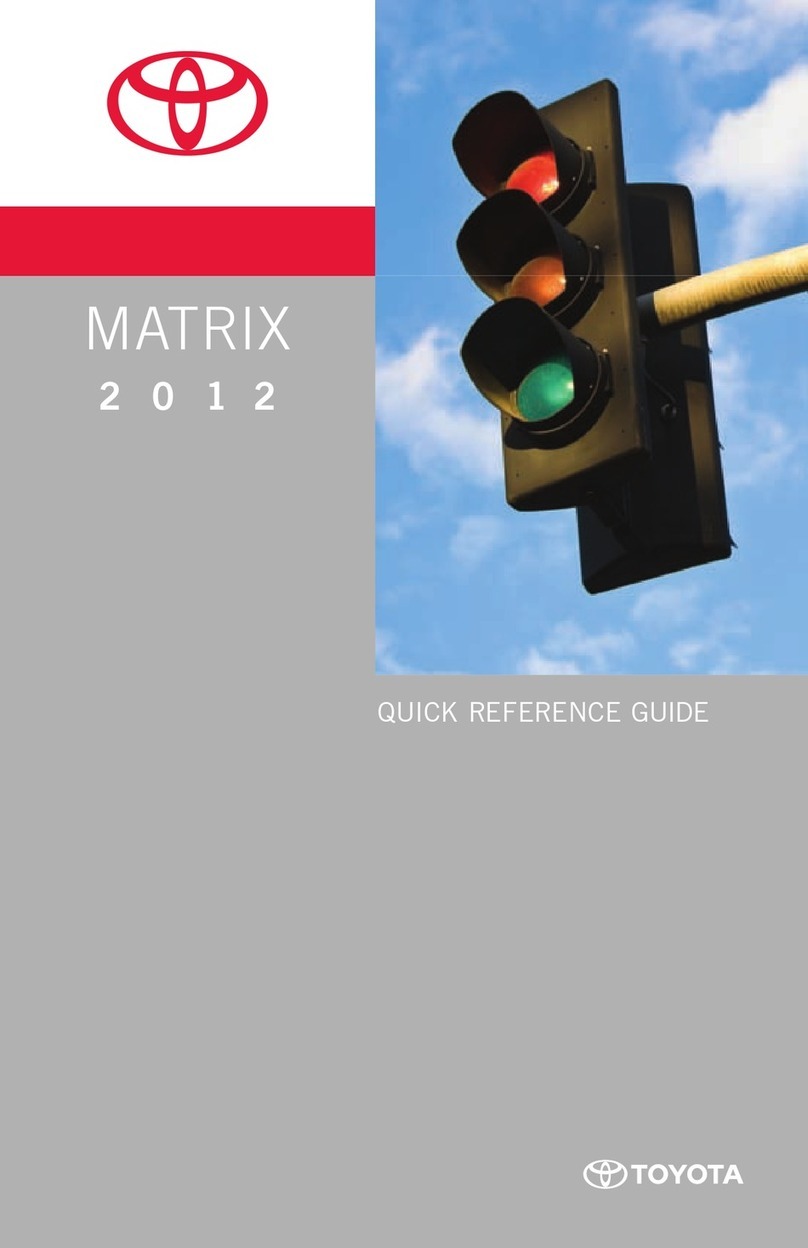 Toyota 2012 corolla Quick reference guide