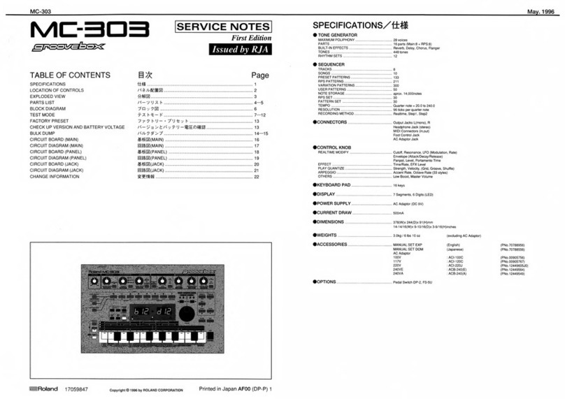 Roland MC-303 Groovebox Operating and maintenance manual
