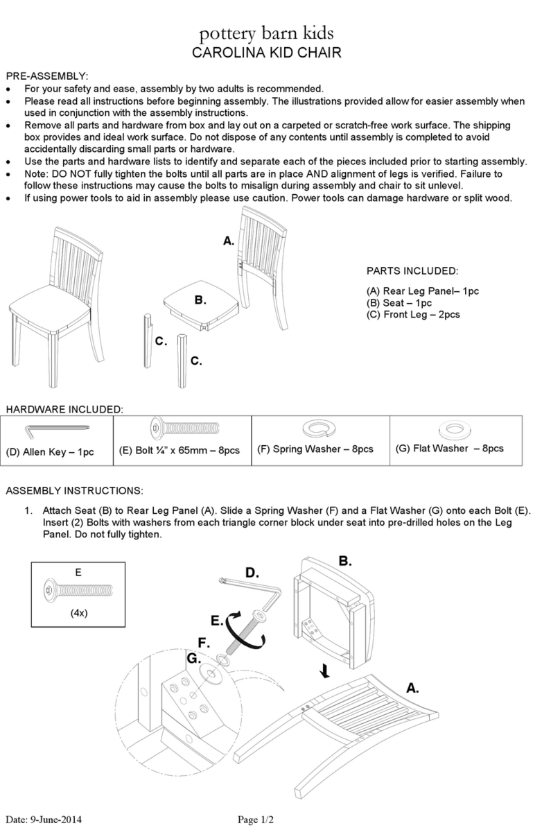 pottery barn kids CAROLINA KID CHAIR Assembly instructions