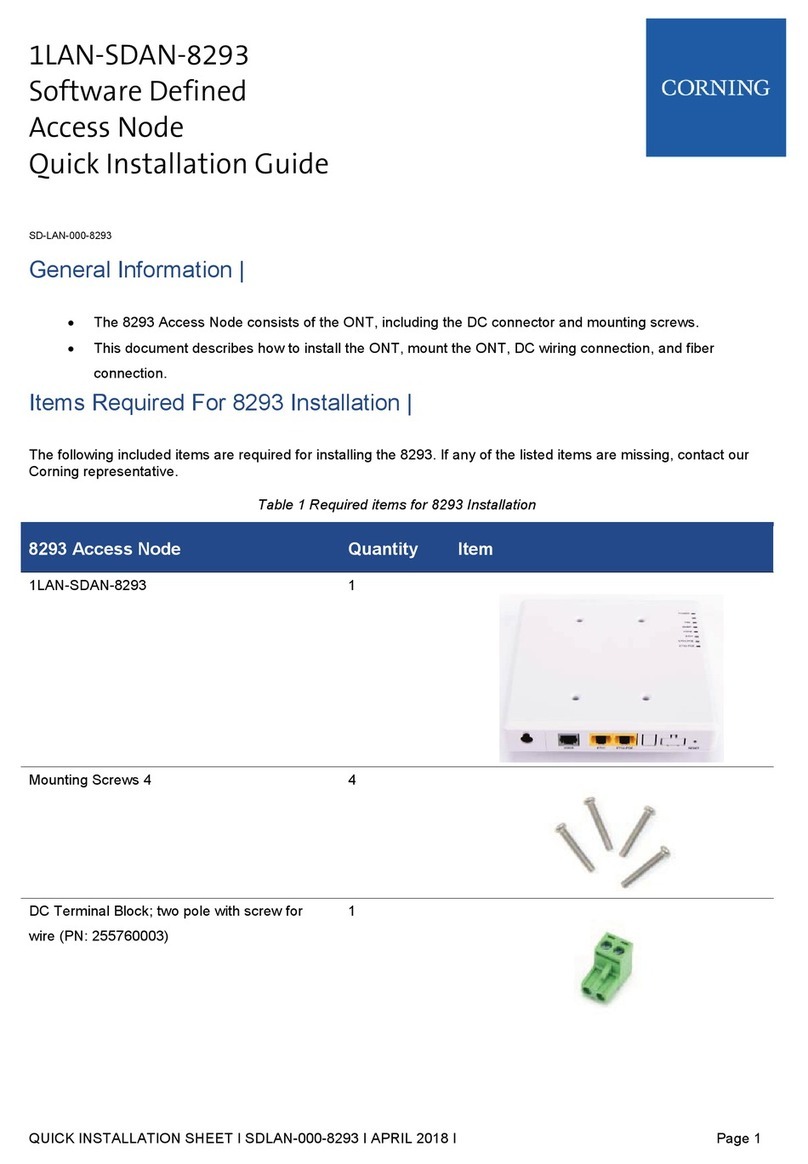 CORNING 1LAN-SDAN-8293 Quick installation guide