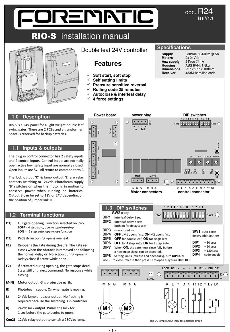 Forematic RIO-S installation manual