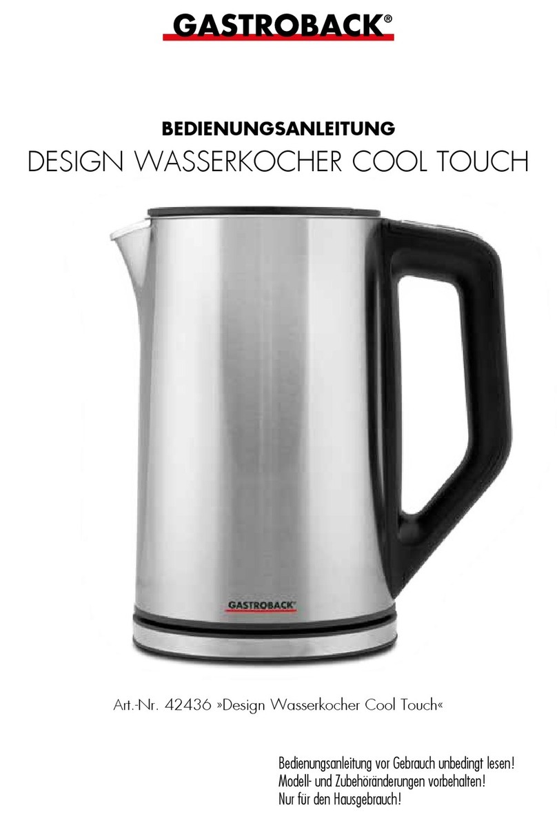 Gastroback DESIGN KETTLE COOL TOUCH operating instructions