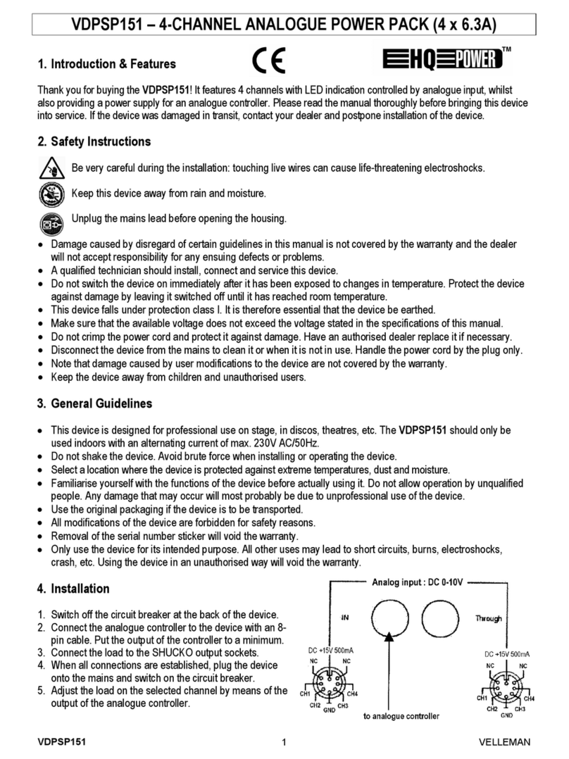 Velleman HQ POWER VDPSP151 manual Velleman HQ POWER VDPSP151 manual