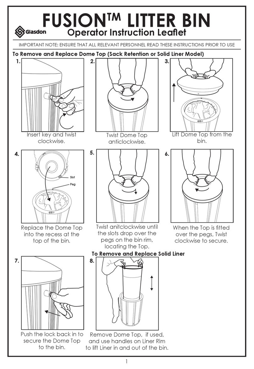 Glasdon FUSION LITTER BIN Instruction leaflet