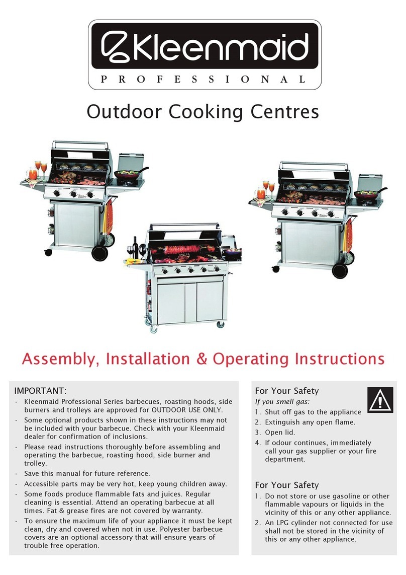 Kleenmaid Professional 3 Burner Series Assembly/Installation/Operating Instructions