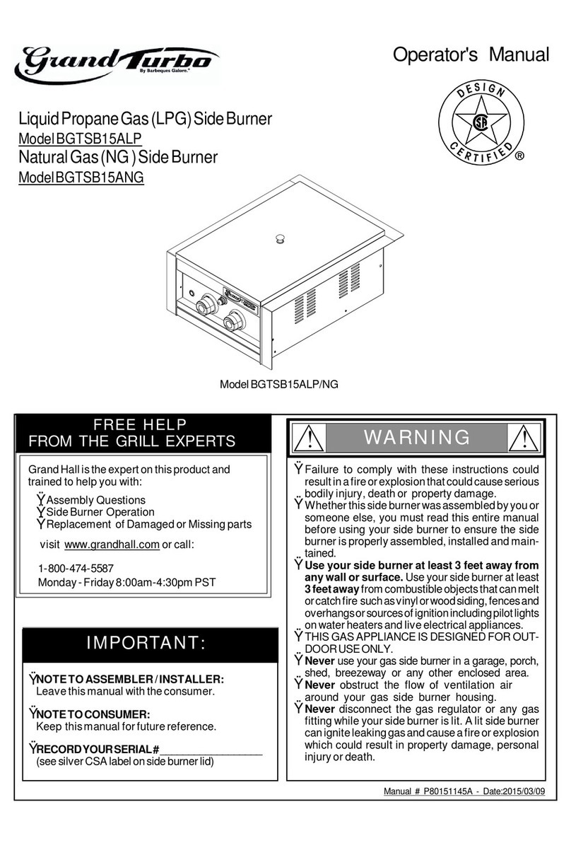 Barbeques Galore Grand Turbo BGTSB15ALP Operator's manual