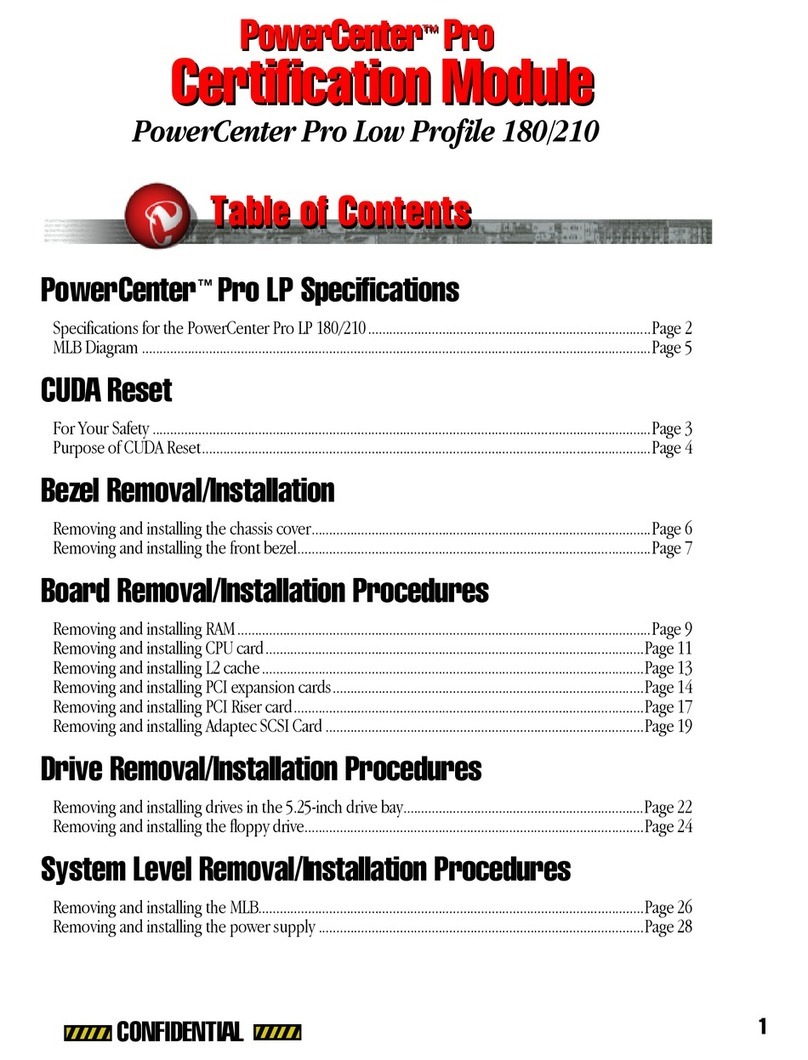 Power Computing PowerCenter Pro Low Profile 180/210 manual