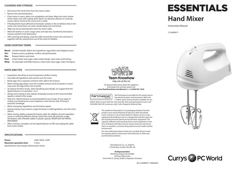 Currys Essentials C12HMW17 User manual