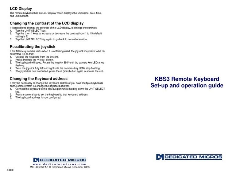 Dedicated Micros KBS3 Setup guide