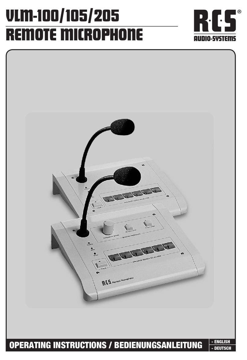 RCS AUDIO-SYSTEMS VLM-105 operating instructions