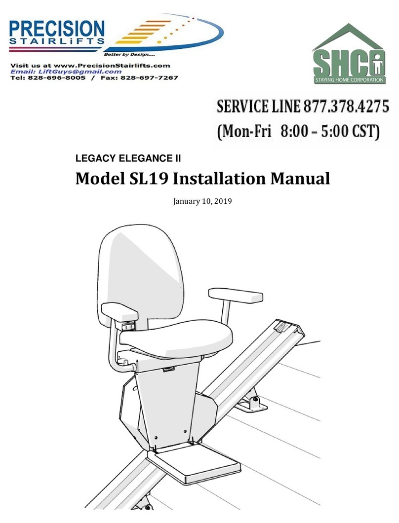 Precision Stairlifts LEGACY ELEGANCE II installation manual Precision Stairlifts LEGACY ELEGANCE II installation manual