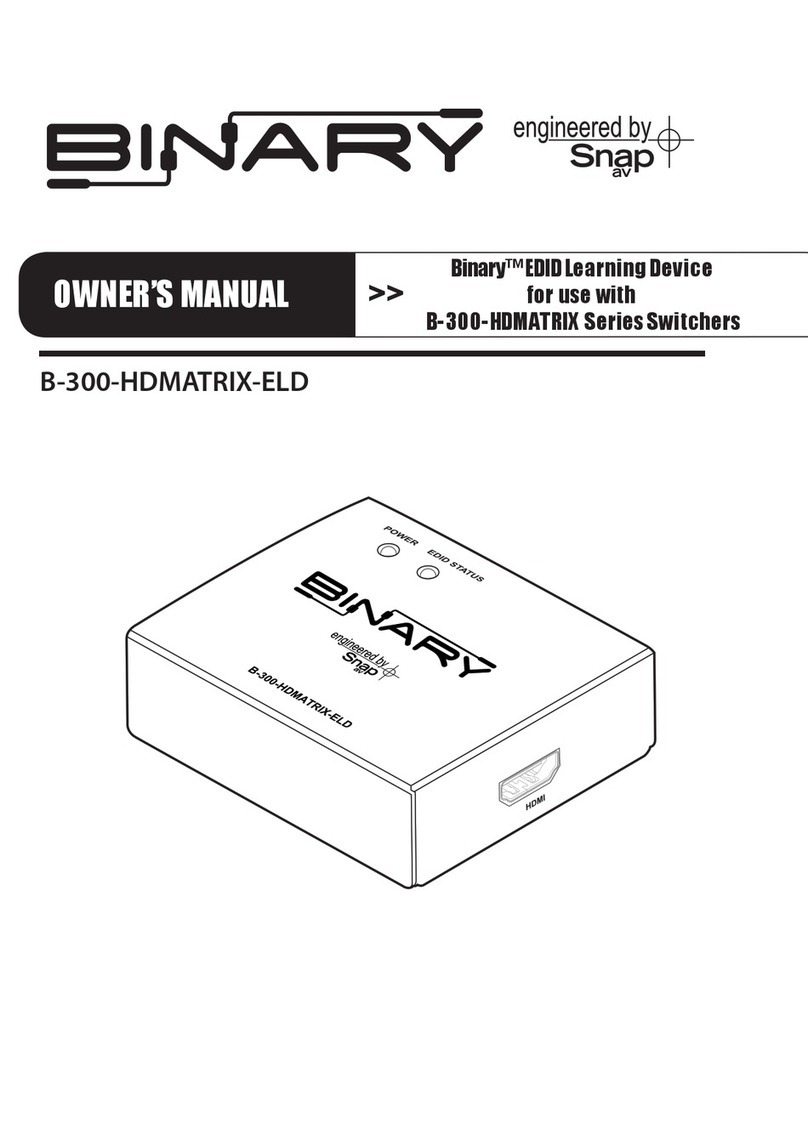 SNAP Binary B-300-HDMATRIX-ELD owner's manual