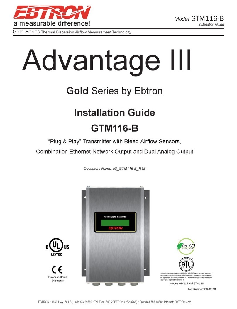 Ebtron Advantage III Gold Series installation guide