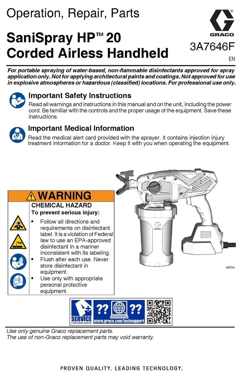 Graco SaniSpray HP 20 Operation - repair - parts