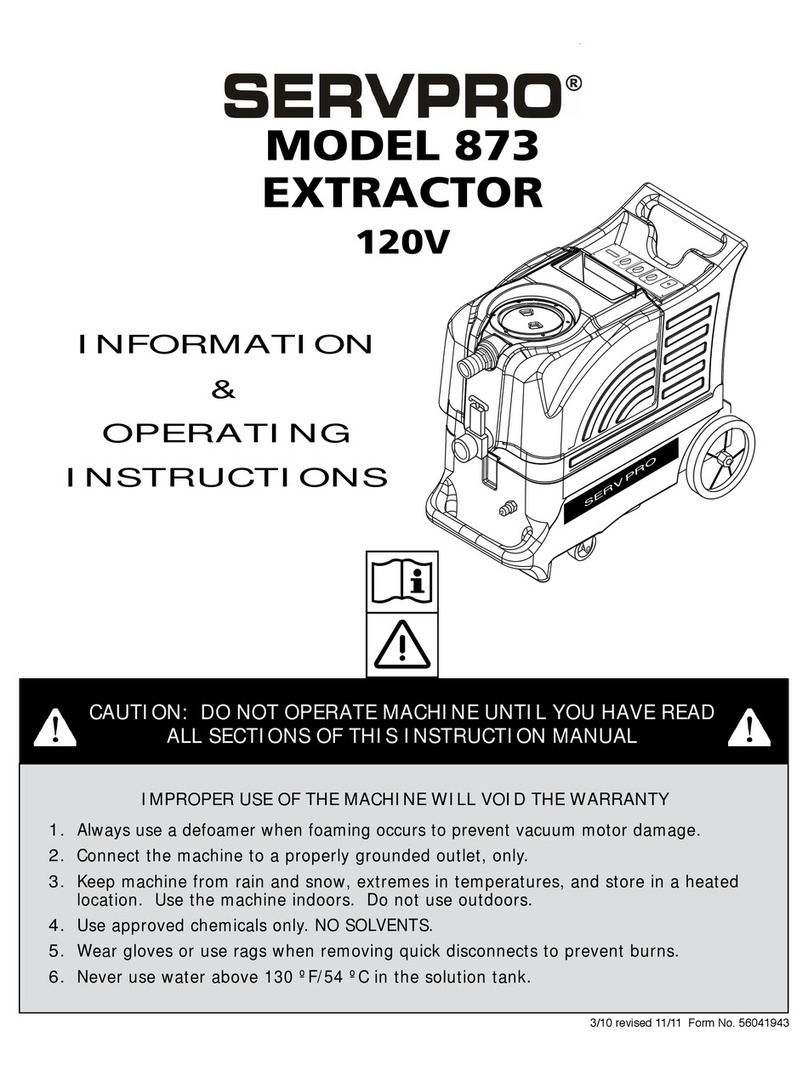 Servpro 873 Information & operating instructions