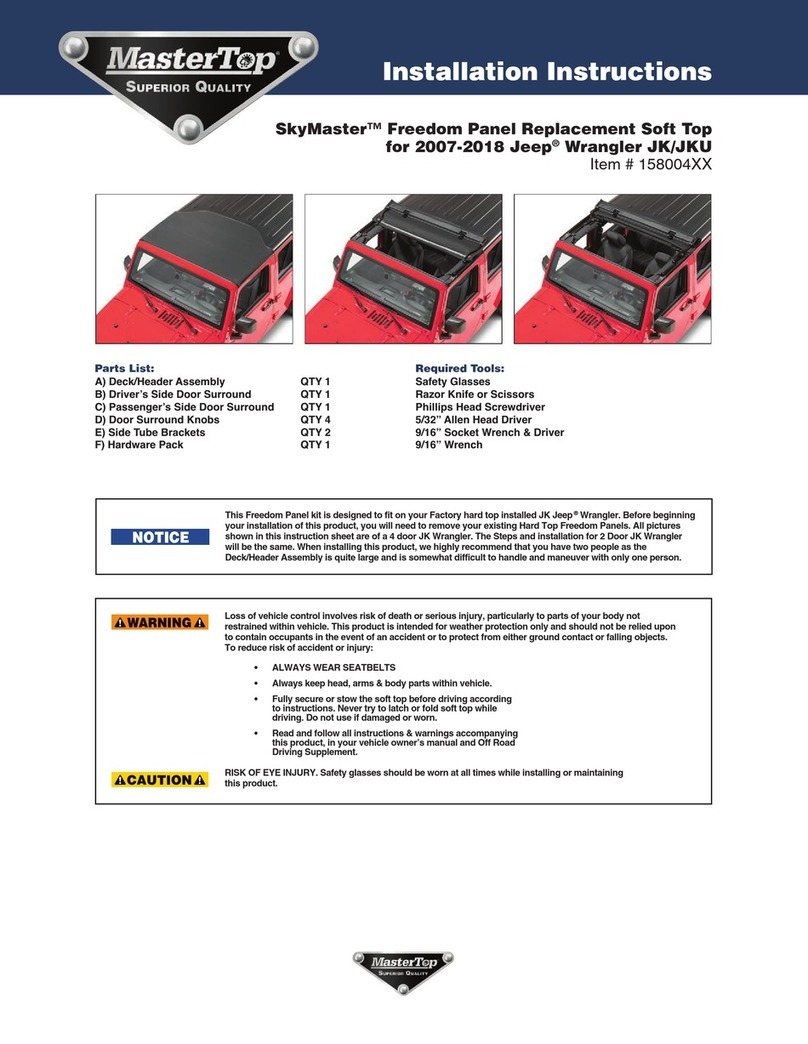 MasterTop SkyMaster 158004 Series User manual
