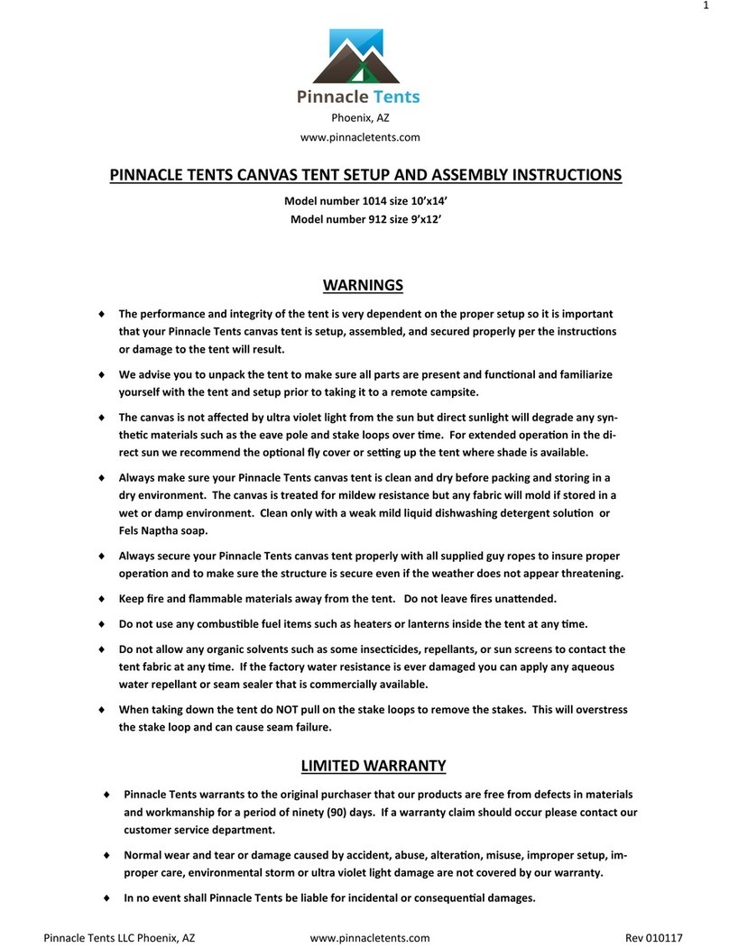 Pinnacle Tents 1014 Setup and Assembly Instructions
